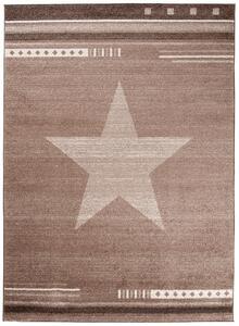 Moderné kusový koberec MAROKO - CENTER STAR tmavo béžový L916A