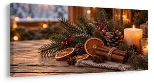 Obraz útulná adventná dekorácia so šiškami