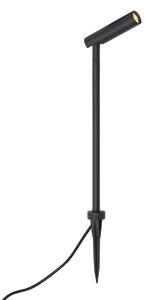 Moderné záhradné bodové svietidlo 12V čierne 10cm vr. LED IP65 - Voltaire Lino