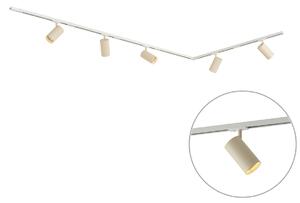 Moderný koľajnicový systém s 5 bodovými svetlami biely s béžovou 1-fázový GU10 70mm - Iconic Jeana Luxe