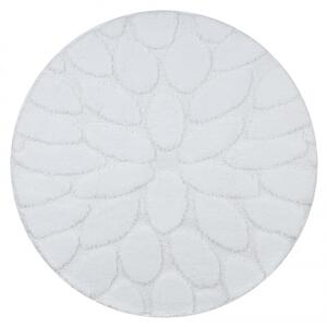 Kúpeľňový koberček SUPREME STONES kamienky, biely kruh