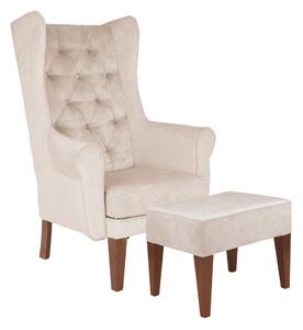 Kreslo Ušiak Chesterfield s taburetom 1-3 dny