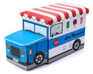 Detská taburetka modrá, zmrzlinárske auto