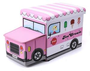 Detská taburetka ružová, zmrzlinárske auto