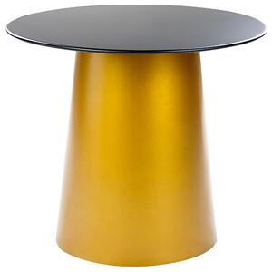 Príručný stolík Čiernozlatý kov 56 x 56 x 48 cm Koncový stolík so zvýraznením Prášková povrchová úprava Glam Obývacia izba