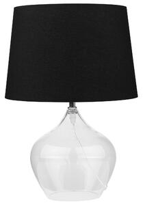 Stolná lampa sklo polyester priehľadný podstavec čierne látkové tienidlo 45 cm moderný tradičný štýl obývačka spálňa
