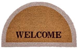 Rohožka prírodná prírodné kokosové vlákno 45 x 75 cm PVC povlak protišmyková rohož s nápisom welcome do interiéru moderná