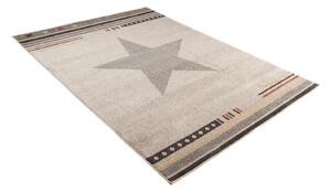 Moderný kusový koberec MAROKO - CENTER STAR béžový L916B 120x170 cm