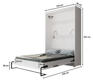 Praktická výklopná posteľ HAZEL 140 - biela