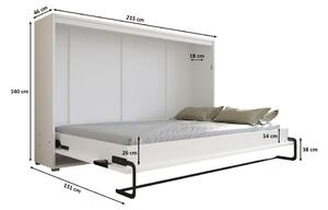 Horizontálna výklopná posteľ HAZEL 120 - biela / čierna lesklá