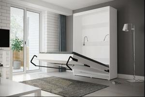 Praktická výklopná posteľ HAZEL 160 - biela / čierny lesk