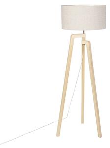 Stojatá lampa statívové drevo s odtieňom korenia 50 cm - Puros
