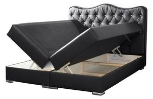 Kontinentálna posteľ 140x200 SULTAN - sivá ekokoža + topper ZADARMO