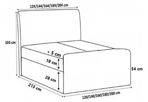 Kontinentálna posteľ 200x200 CARMEN LUX - horčicová + topper ZDARMA