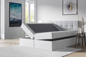 Čalúnená posteľ s úložným priestorom 200x200 RECIVIO - bordová + topper ZDARMA
