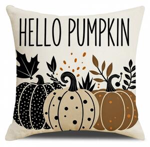 Obliečka na vankúš HELLO PUMPKIN 45x45 cm, béžová