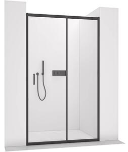 CERANO - Sprchové posuvné dvere Orlano L/P - 5 mm - matná čierna, číre sklo - 80x195 cm