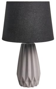 Stolná lampa sivá keramický podstavec ľanové tienidlo moderný štýl obývacia izba spálňa