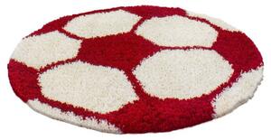 Detský koberec Fun lopta, krémový / červený kruh
