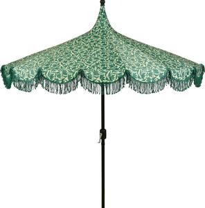Mica Decorations Kelly slnečník s taškou na prenášanie – tyčový slnečník 238 x Ø235 cm – ochrana pred slnkom na záhrade alebo balkóne – polyester, oceľ – tmavozelená farba