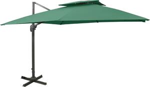Maison Exclusive – závesný slnečník s ventiláciou 300 x 300 cm, zelený