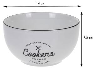 DekorStyle Biela porcelánová misa - Cookers 14 cm