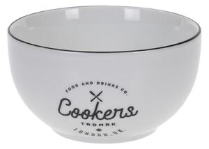 DekorStyle Biela porcelánová misa - Cookers 14 cm