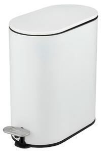 WENKO Kozmetický kôš Mod Collungo voľne stojací biely kôš s pedálom 5 litrov automatické spúšťanie z kovu oceľ plast 14 x 28,5 x 29,5 cm biela čierna