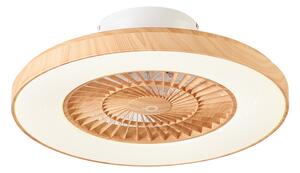 Stropný ventilátor s drevenou potlačou s hviezdnym efektom 60 cm vrátane LED stmievateľného s diaľkovým ovládaním - Climo