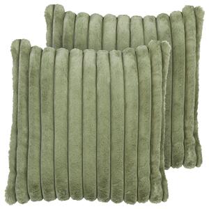 Sada 2 dekoratívnych vankúšov zelená polyester 45 x 45 cm bez vzoru jednofarebná moderný štýl doplnky