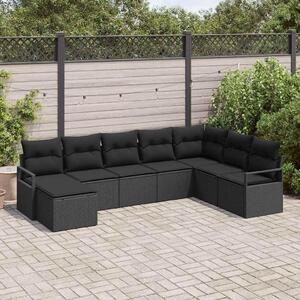 Maison Exclusive – Sedacia súprava, 8 kusov, čierna [syntetický materiál]: Polyratan
