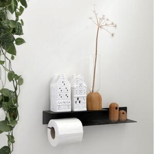 Kovový nástenný držiak na toaletný papier Berno čierny L - ľavý variant