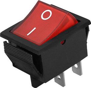 Vypínač kolískový 12V/35A ON-OFF červený MK621 (30x22mm)