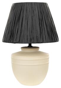 Stolná lampa béžová keramika 44 cm čierne papierové tienidlo nočný stolík obývačka spálňa osvetlenie
