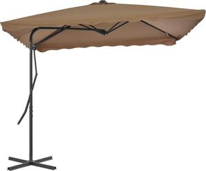 Maison Exclusive - Slnečník s oceľovým stožiarom 250x250 cm Taupe