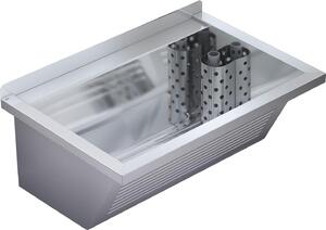 KWC AR umývadlo, SIRIUS, chrómová oceľ, 750x354x500 mm, odtok vpravo