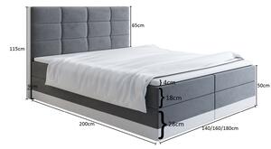 Čalúnená posteľ 140x200 LILLIANA 1 - čierna / biela