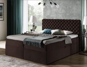 Čalúnená posteľ 140x200 CLARITA - hnedá + topper ZDARMA