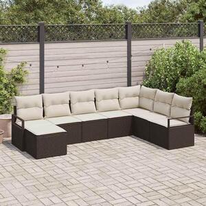 Maison Exclusive – Sedacia súprava, 8 kusov, hnedá [syntetický materiál]: polyratan
