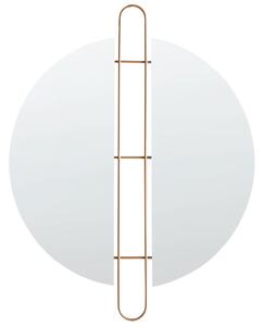 Nástenné zrkadlo zlaté kovové ø 52 cm okrúhly rám nástenný doplnok do domácnosti glamour štýl minimalistické