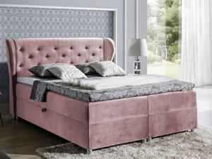 Boxspringová posteľ 180x200 PADMA - ružová + topper ZDARMA