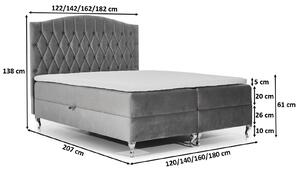 Elegantná posteľ 140x200 PEGGY - modrá + topper ZDARMA