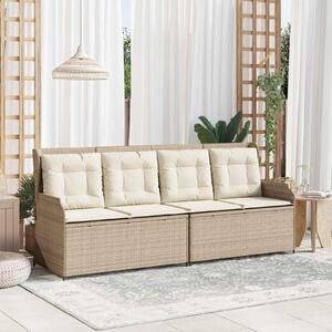 Maison Exclusive - Záhradná lavička Béžová Poly-rattan
