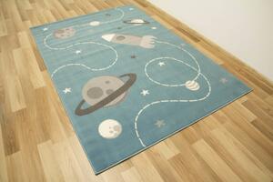 Detský koberec Kids 534547/95822 Sky, svetlomodrý, vesmír
