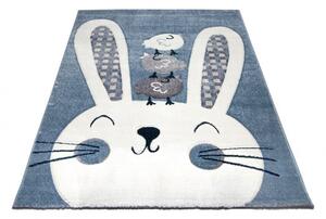 Detský koberec 3D králiček, modrý