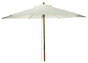 Drevený záhradný slnečník, Ø 250 cm, biely