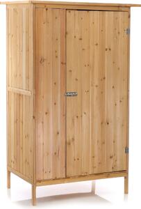 Wiltec záhradný domček s 1 dverami v prírodnej farbe dreva 92 x 57 x 154cm domček na náradie pre záhradný domček na náradie záhradná skriňa na náradie