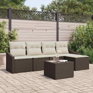 Maison Exclusive – Sedacia súprava, 6 kusov, hnedá [syntetický materiál]: polyratan