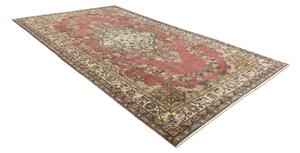 Ručne tkaný vlnený koberec Vintage 10175 rám / ornament, béžový / červený