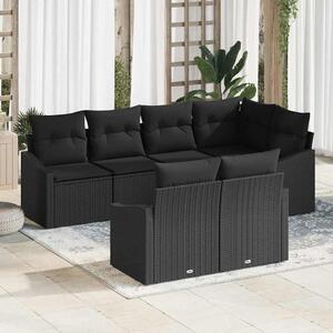 Maison Exclusive – Sedacia súprava, 7 kusov, čierna [syntetický materiál]: Polyratan